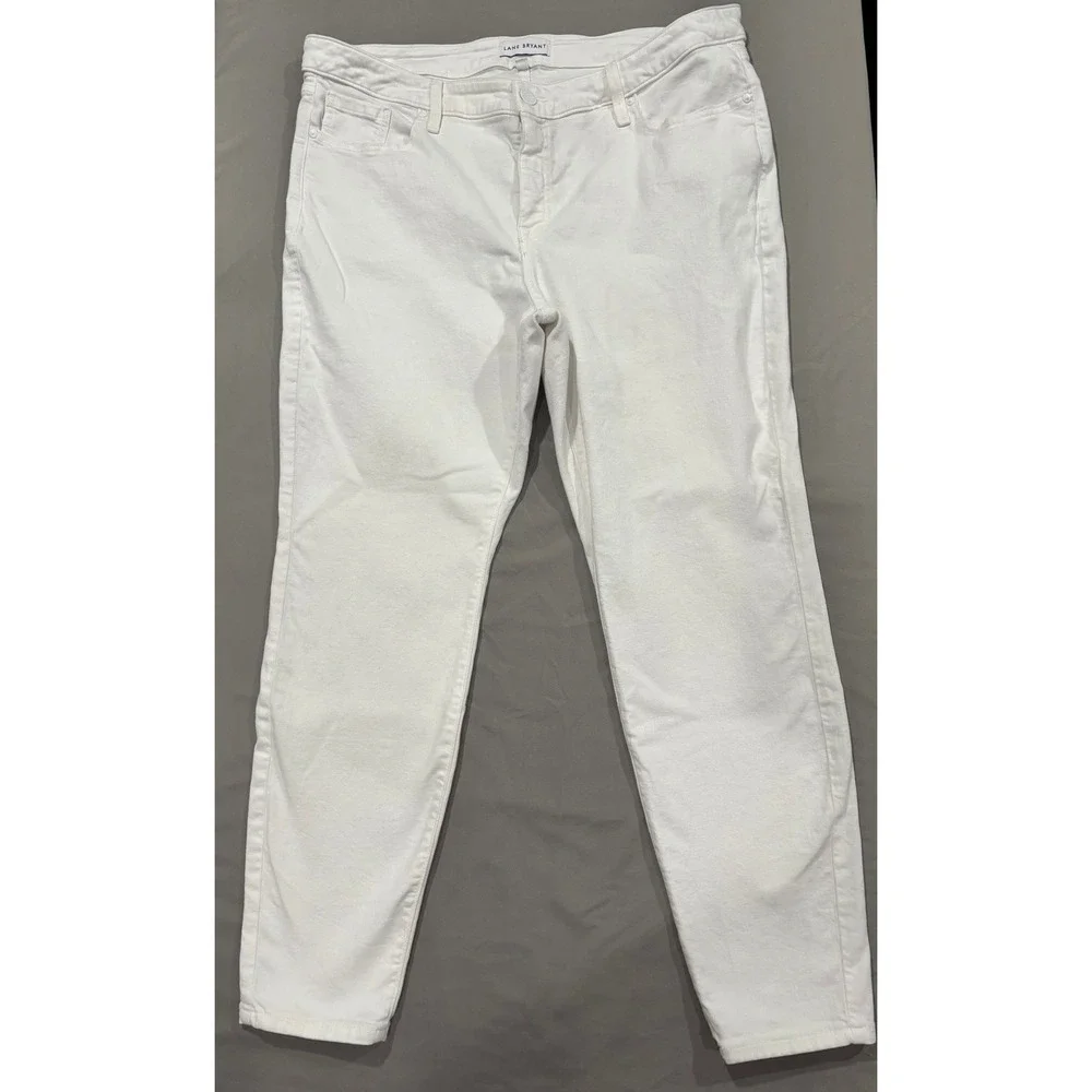 Lane Bryant Womens White Jeans Mid Rise Skinny Size 20 Flex Magic Waistband - Picture 1 of 9